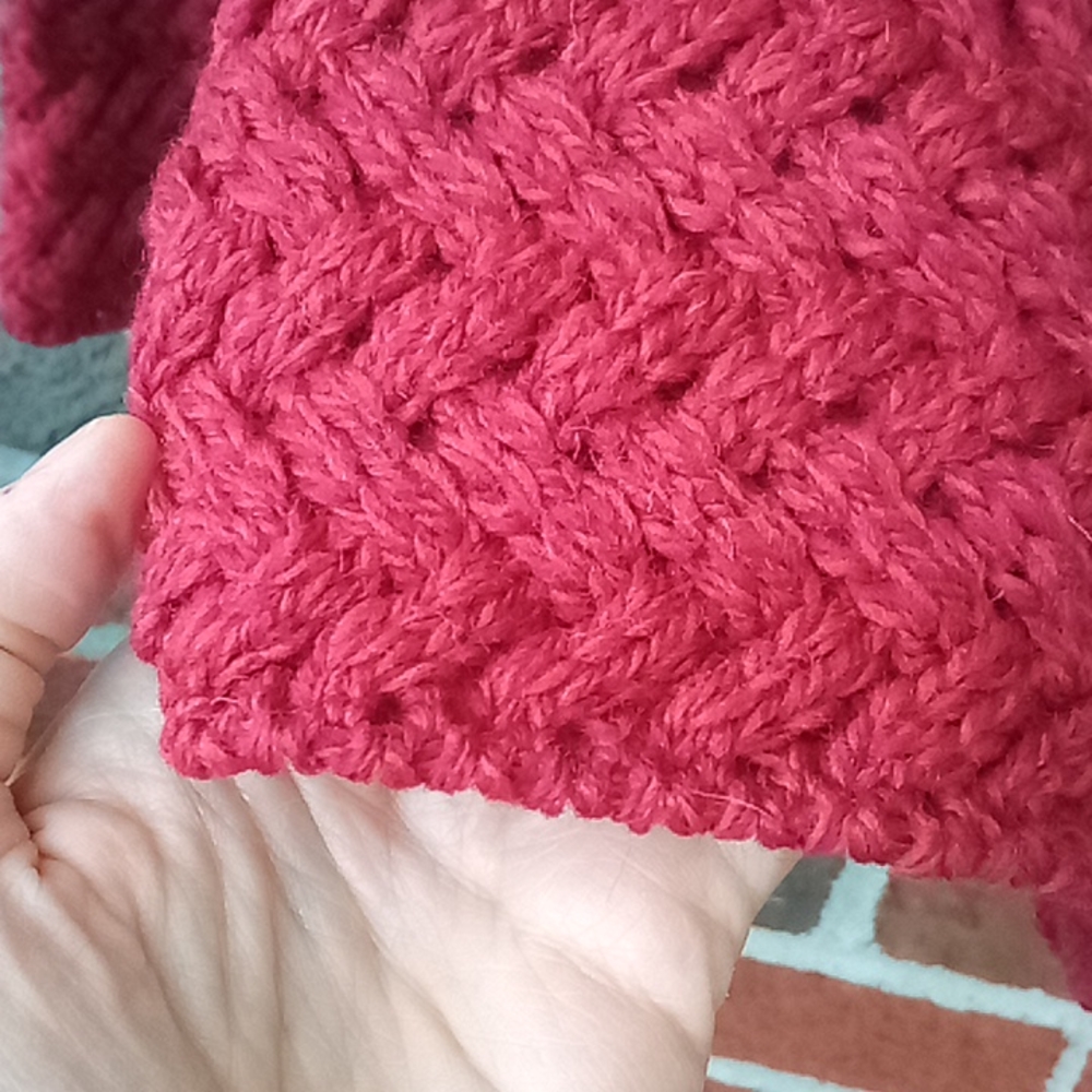 Aran Crafts Red Cable Knit Cardigan - Picture 6 of 10